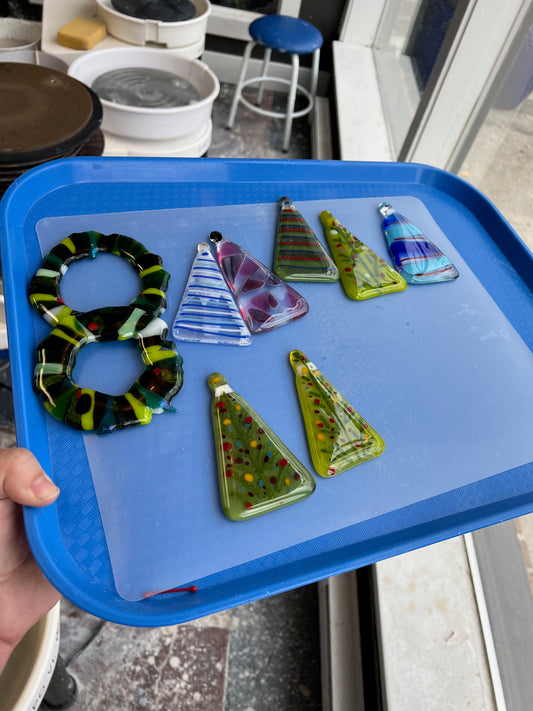 Fused Glass Ornaments: Christmas Trees