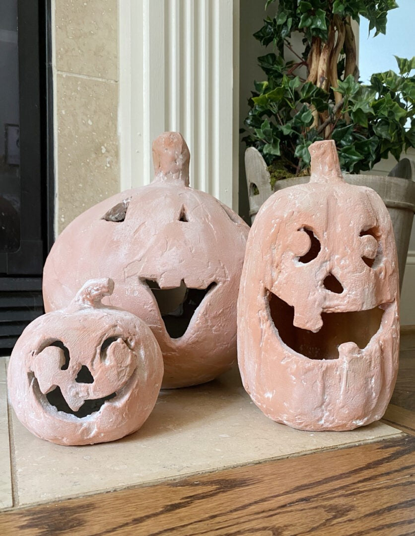 Terracotta Pumpkin Lanterns