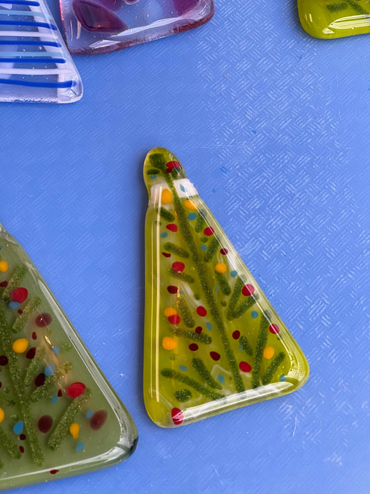Fused Glass Ornaments: Christmas Trees