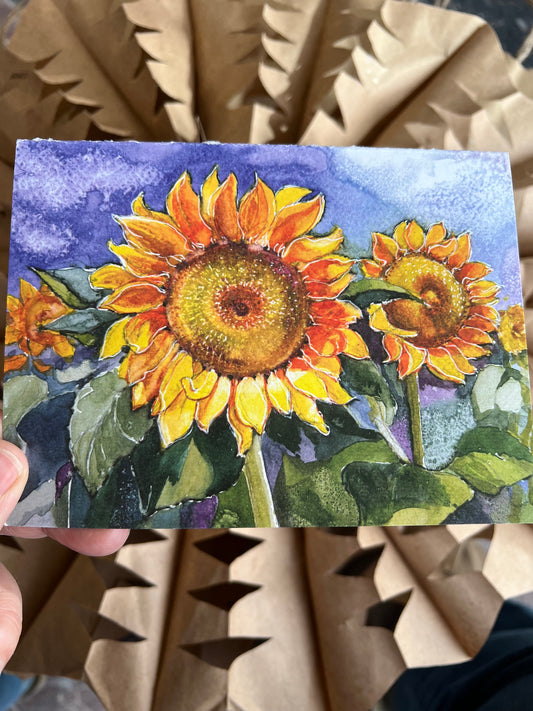 Sunflowers June Watercolor Painting Class