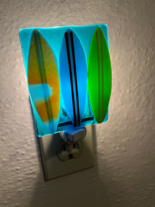 Night Lights with fused glass
