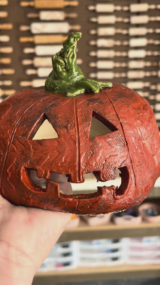 Terracotta Pumpkin Lanterns